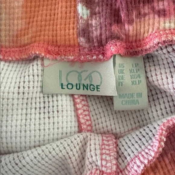 LOGO matching set of crop pant and front zip hoodie. Tie dye waffle knit. NWOT. - Picture 15 of 16